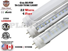 LUCES TUBO LED T8 G13 4 FT 22W ETL DLC LENTE LECHOSA, RAYADA Y TRANSPARENTE 5000K 5700K