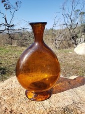 Antique 1783-1820/50? mouth blown Beautiful Amber Chestnut flask.