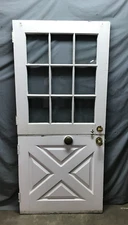 Vintage Shabby 9 Lite Solid Wood Exterior Dutch Door 36x78 Cottage Old 1451-24B