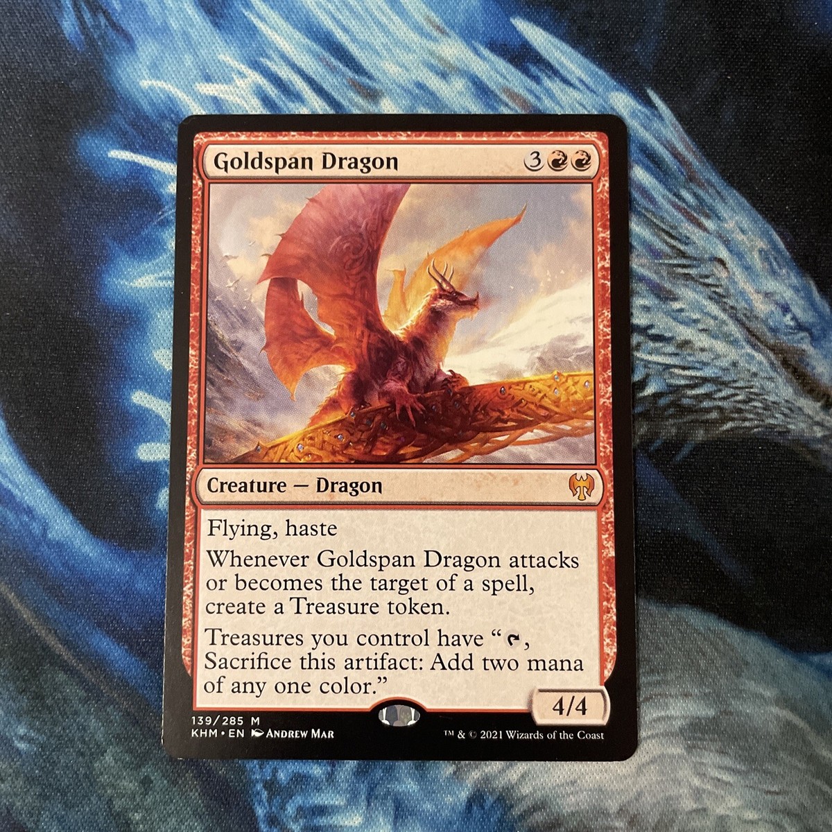 Goldspan Dragon 1x FOIL KHM MTG Kaldheim Mythic MINT red Goldspan Dragon 1x FOIL KHM MTG Kaldheim Mythic MINT red
