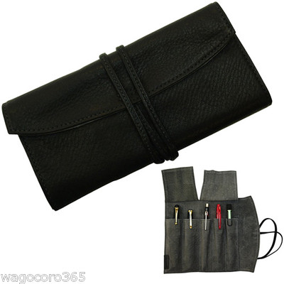 PILOT Roll Pen Case Cowhide Leather Pensemble 5 Pen Pockets Black PSR5-01-B