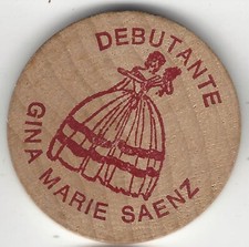 1982, Debutante GINA MARIE SAENZ, Happy Birthday May 2, Token, Wooden Nickel