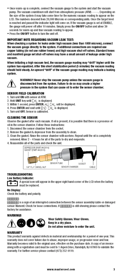 MEDIDOR DE VACÍO DIGITAL MASTERCOOL (98061) Foto 4 de 4