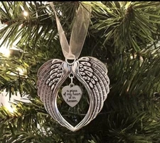 NEW Memorial Christmas Ornament Angel Wings A Piece Of My Heart Is In Heaven