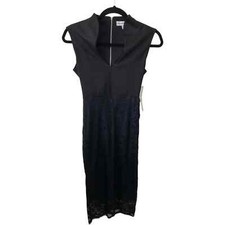 Almost Famous Black  Cocktail Party Bodycon Midi Dress Size Small - NEW