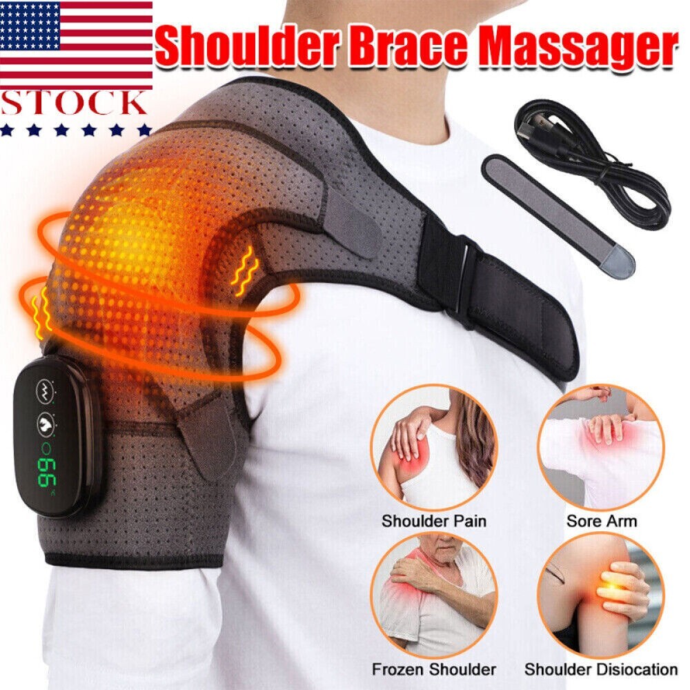 Heated Shoulder Brace Massage Rotator Cuff Support Compressi