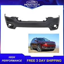 For 2019-2023 Jeep Cherokee Front Upper Bumper Cover Fascia Black 6AZ97TZZAC
