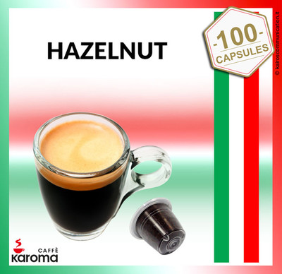 100 Karoma capsules Compatible Nespresso Machines ( Hazelnut 100 Karoma capsules Compatible Nespresso Machines ( Hazelnut