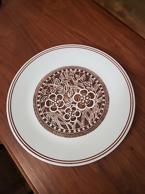 Corelle BATIK Brown Leaf Flower Dinner Plate 10 1/4”