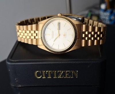 Vintage Mechanische Uhr Citizen Automatic 8200 Day Date Gold Philled