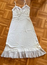 Zauberhaftes  USA Nylon Unterkleid Negligee weiß Princess -VOLANT Spitze 38