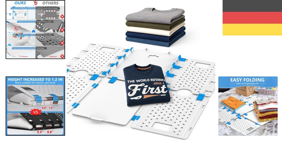 Hemdenfaltbrett, T-Shirt Faltbrett, Kleiderordner, Wäschekorb, Faltbretter - Bild 2 von 4