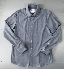 Mizzen Main Men's Button Down Stretch Gray Plaid Shirt Leeward XL Trim Fit USA