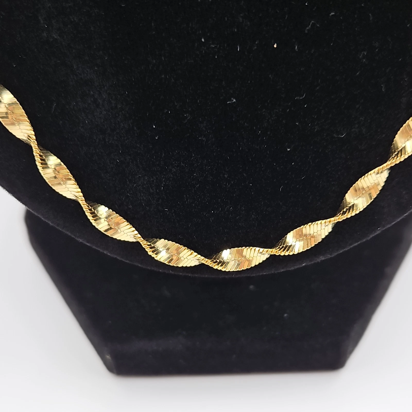 Bellezza Gold Vermeil 925 Silver Twisted Rope Chain Necklace Made in Italy - product detail image 2