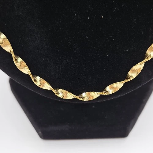 Bellezza Gold Vermeil 925 Silver Twisted Rope Chain Necklace Made in Italy image 2