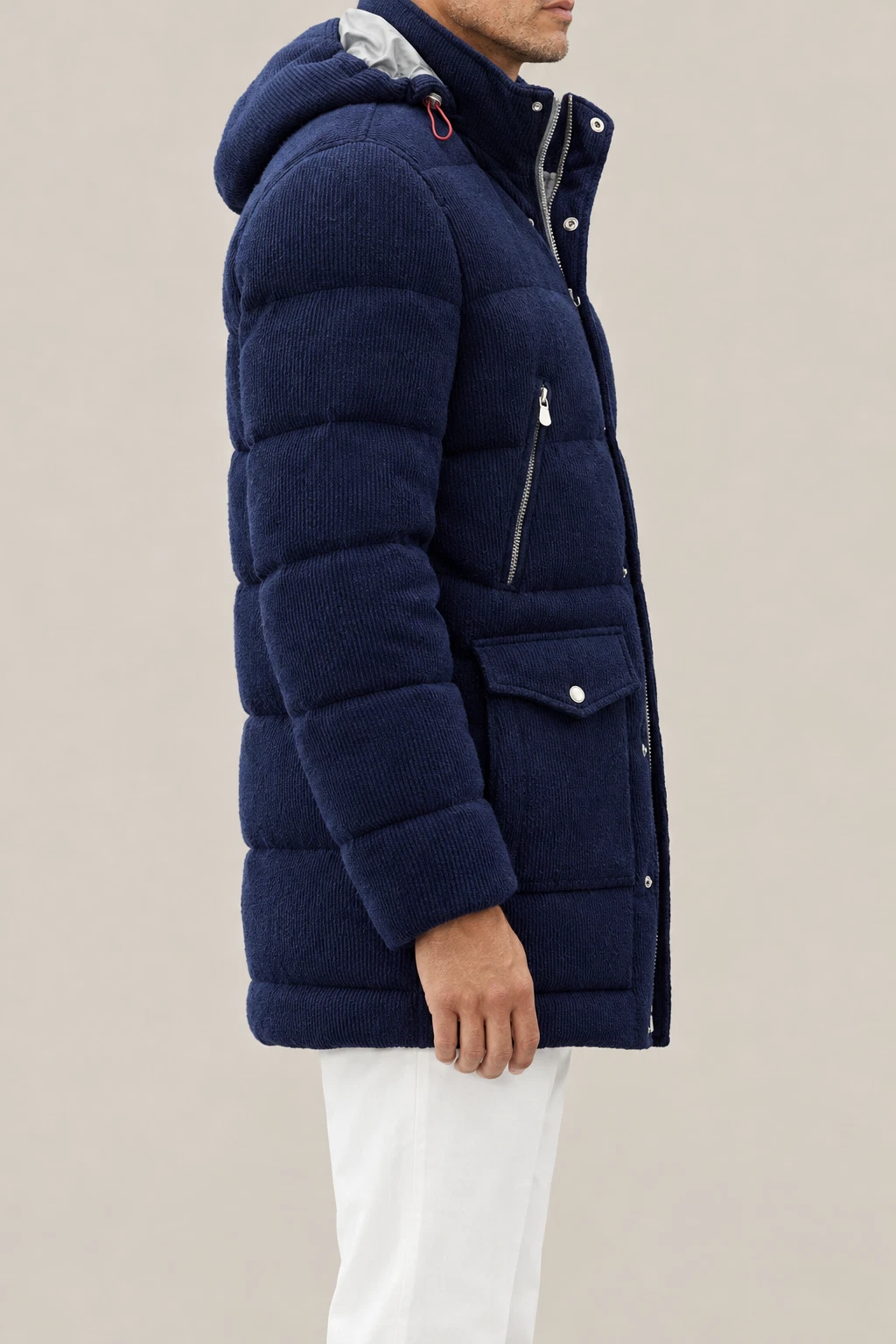 BRUNELLO CUCINELLI MEN'S DARK BLUE WOOL PADDED HOODED JACKET MSRP $9370 (52) image 3