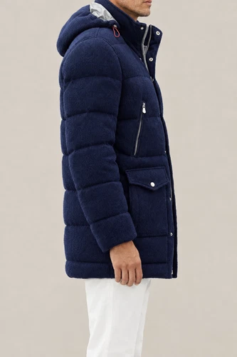BRUNELLO CUCINELLI MEN'S DARK BLUE WOOL PADDED HOODED JACKET MSRP $9370 (52) image 3