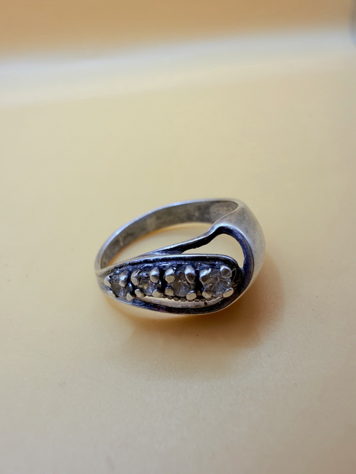Size N,925 Sterling Silver Ring (Ukraine 1990sHallmark, Chestnut Leaf) #27 image 6