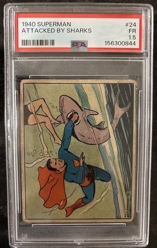 1940 Gum Inc Superman #24 Attacked By Sharks — PSA 1.5