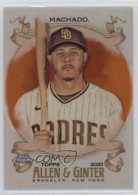2021 Topps Allen & Ginter Chrome Orange Refractor 17/25 Manny Machado #6 7p8