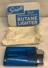 SCRIPTO New American Made Vintage Butane Lighter With Orginial Tin Untested