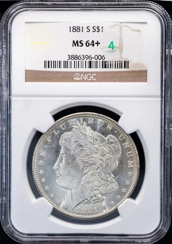 1881-S VAM-4 NGC MS64+ Morgan Silver Dollar - 90% Silver