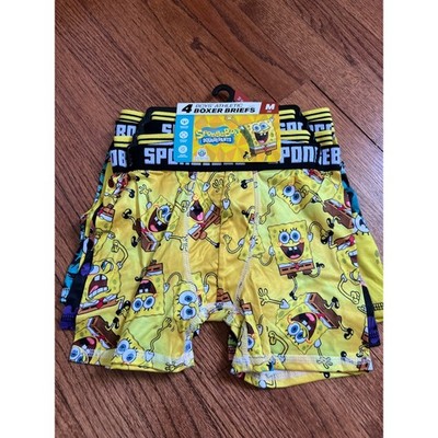 NEW Nickelodeon Boxer Briefs Boys Size M 8 Yellow 4-Pack SpongeBob Athletic