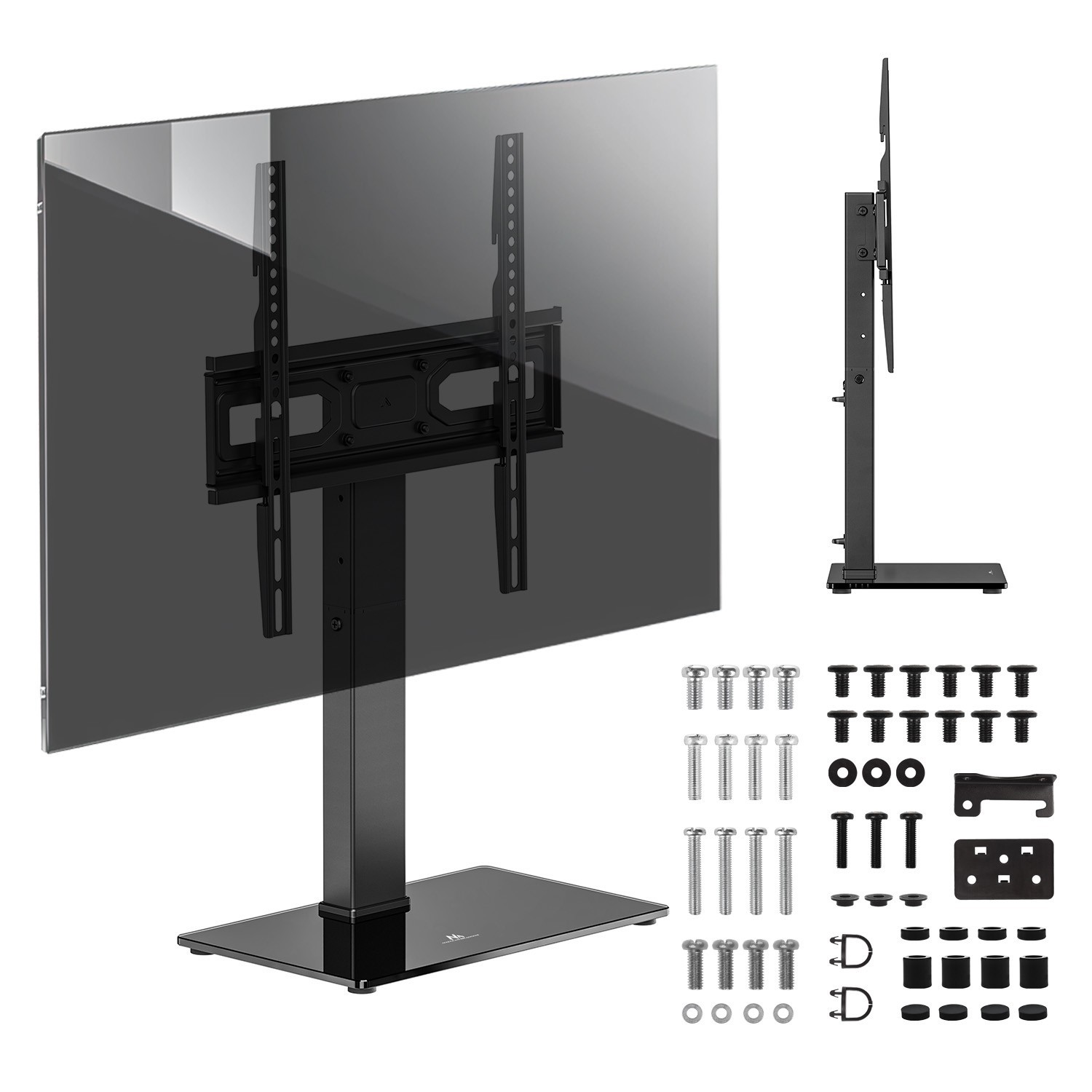 Pied TV stable anti-basculement pour grand écran 65 pouces avec gestion des câbles intégrée