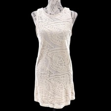 Forever 21 Ivory Lace Shift Dress Sleeveless Boho Cottagecore Medium Shabby Chic