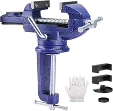 3" Small Bench Vise Home Table Clamp-On 360 Degree Rotating Universal Work Hobby