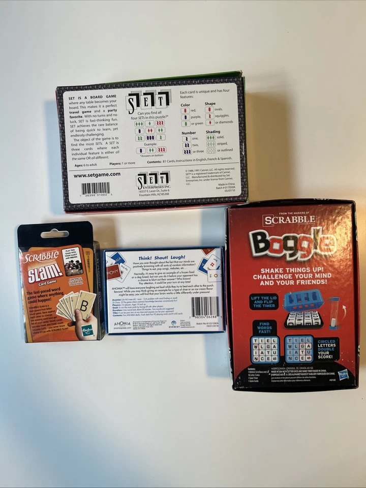 4 Games Set -Scrabble Slam -Boggle -Anomia Family Classroom Brain Challenges - Image 2 of 3