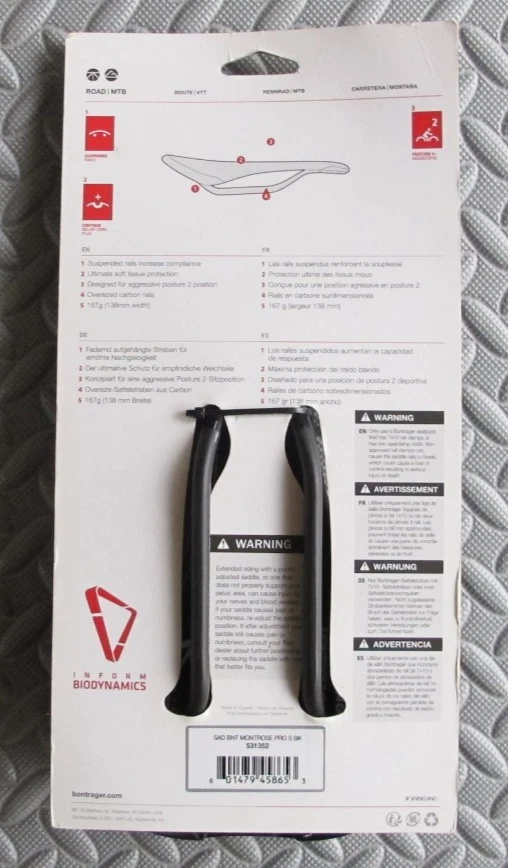 Bontrager Montrose Pro 碳纤维鞍座 128 毫米 — 第 2/2 张图片