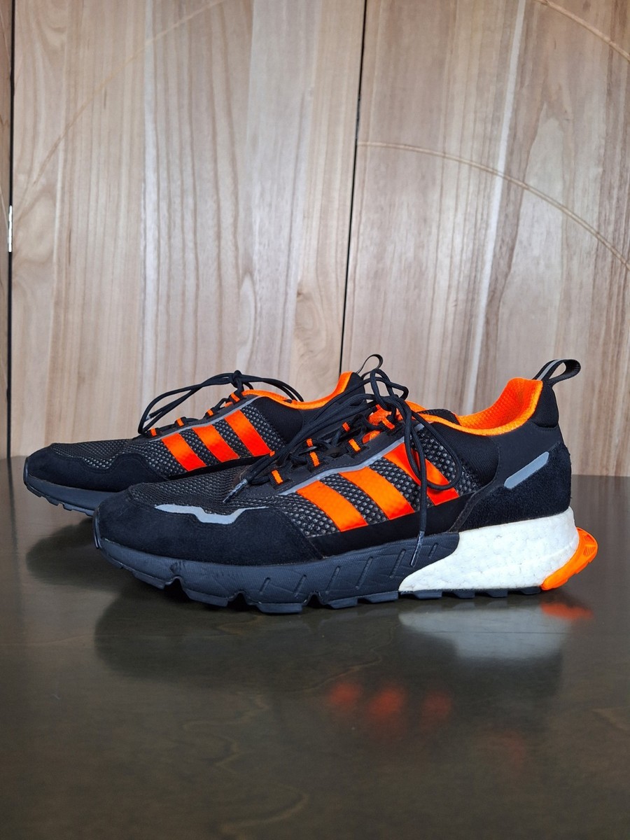 こあ Adidas ZX 1K Boost Men's 12 Shoes Core Black-Solar Orange
