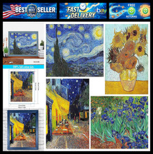 4 Pack Starry Night Cross Stitch Kits - Counted Embroidery for Beginners, 11 CT,
