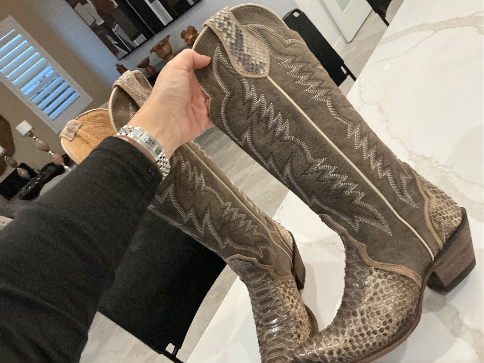 Idyllwind Stunning Exotic Python Tall Western Boo… - image 10