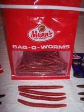 45 Manns Jelly Worm 5" Stick Lure Bag O Worms Red Worm Color Lure Discontinued