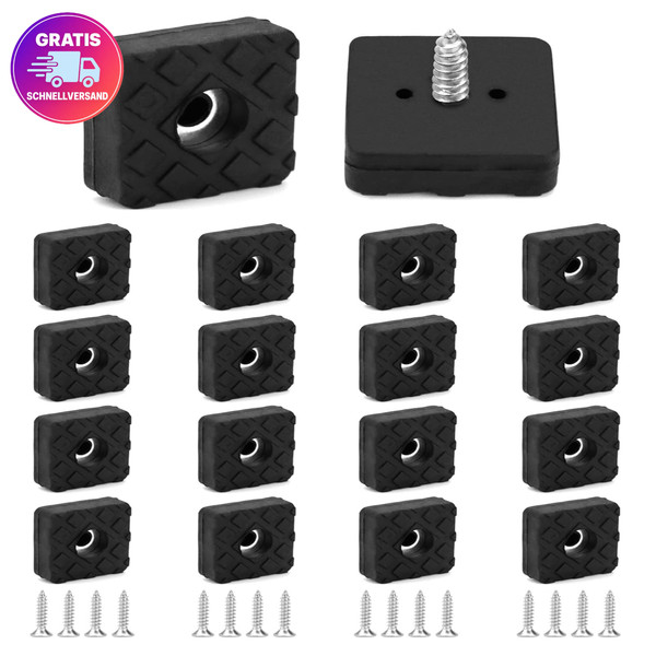 18 StüCk Quadratische GummifüßE Schraubbar 22X22X9 Mm-image