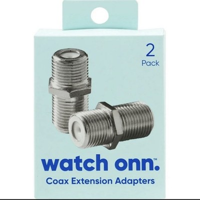 Coaxial Cable Extension Adapters 2 Pack For Satellite, Cable, Antennas, Routers