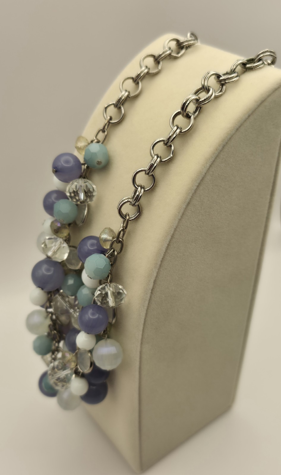 Multi-strand statement necklace  periwinkle, lave… - image 4
