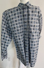 <!--F#f_0-->Western Barn Fly Blue Steer Roping Rodeo Print Button Down Shirt Men XL<!--F/-->