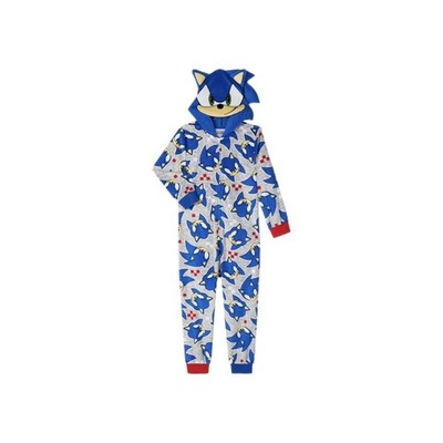 Boys Sonic The Hedgehog Hooded Pajamas Suite Sz 4/5