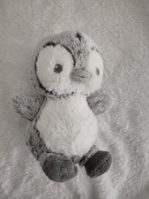 DOUDOU PETIT MODELE PINGOUIN TEX BABY BLANC GRIS TBE