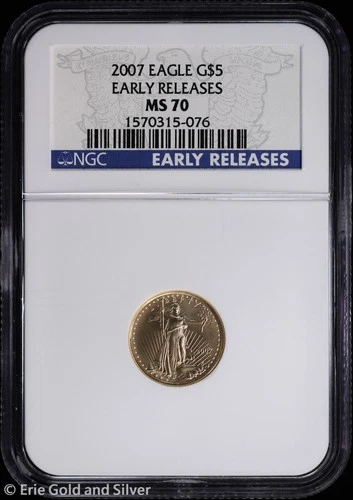 2007 $5 1/10 oz American Gold Eagle NGC MS 70 | Early Releases UNC BU