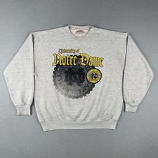 Vtg 90s Notre Dame Sweatshirt Men s XL Gray Nutmeg Football Fighting Irish