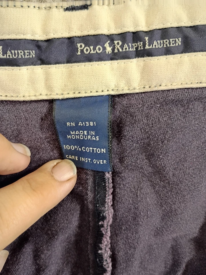 Vintage Ralph Lauren Polo Chino Andrew Pants Men's 42x30 Blue Relaxed High Rise - Image 3 of 4