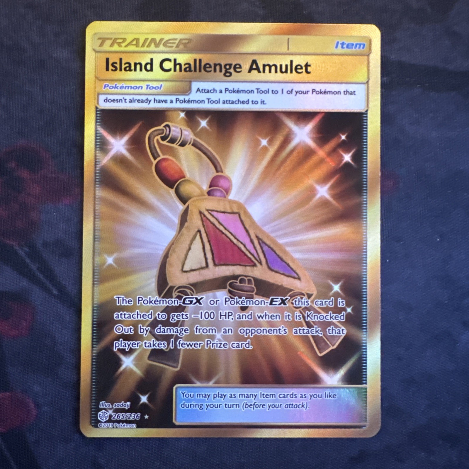 Island Challenge Amulet Holo Rare Secret SM Cosmic Eclipse Pokemon 265/236