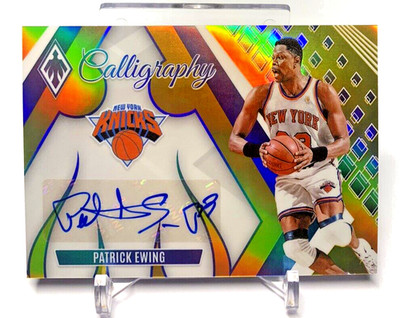 2023-24 Panini Phoenix Patrick Ewing Calligraphy Signatures Gold Prizm 02/10
