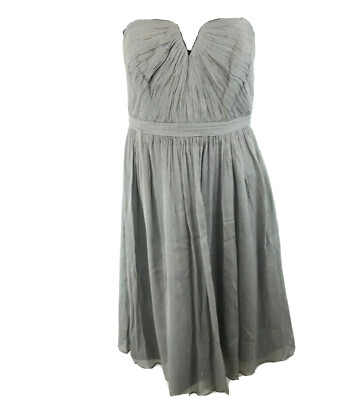 NEW J Crew Gray Nadia Dress In Silk Chiffon Wedding Bridesmaid