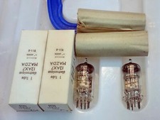 Mazda 12AX7 ECC83 tube 2 pcs Made in France 1958 Chrome plate Tested Silver