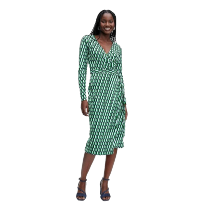 Diane Von Furstenberg DVF x Target Midi Arrow Geo Green Wrap Dress Size M  NWT | eBay
